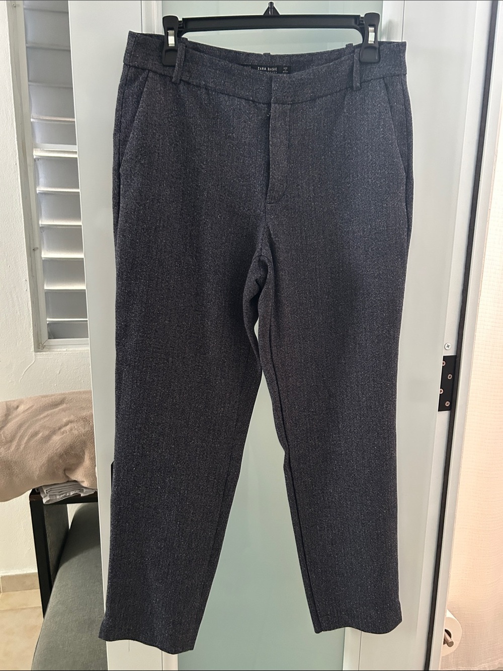 Zara Dark Gray Cropped Tailored Trousers